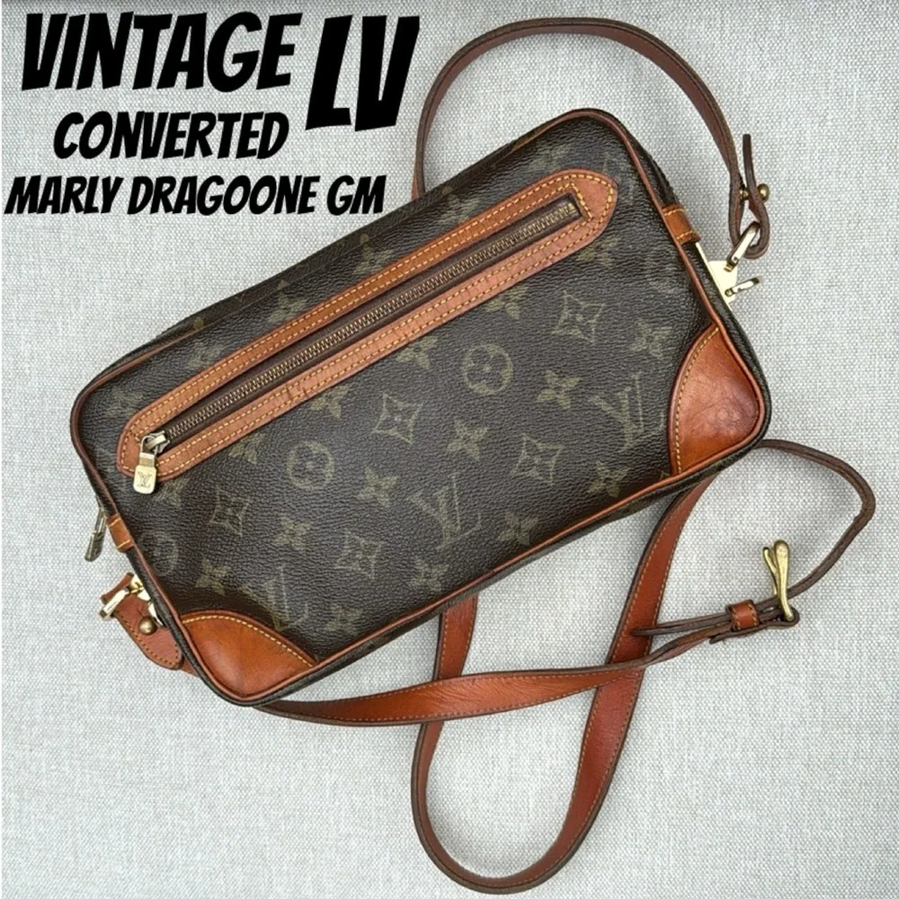 Authentic Vintage Louis Vuitton Marly Dragoone-GM-Converted Crossbody - Picture 1 of 17